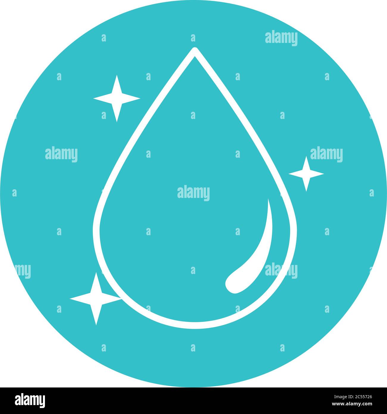 bright water drop nature liquid blue block style icon vector ...