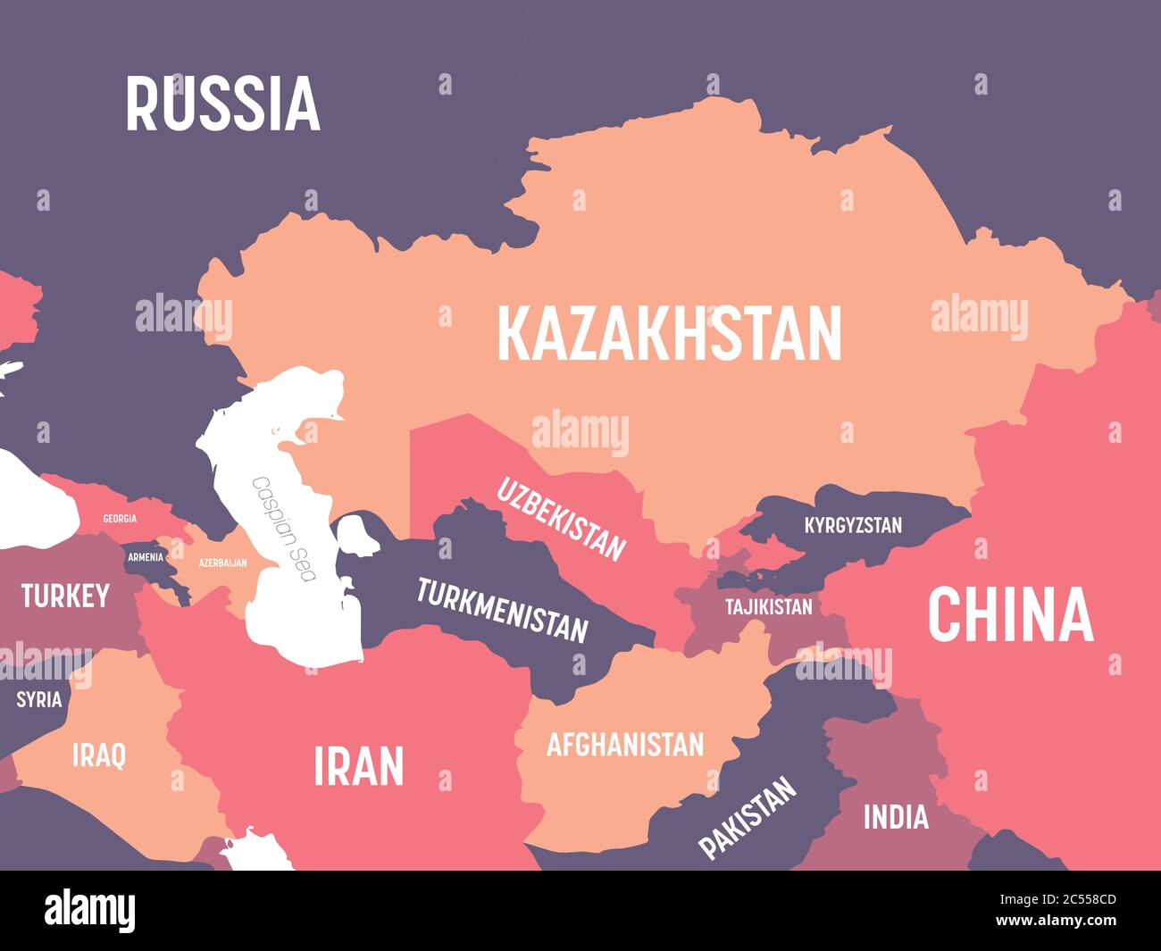 Central Asia Map High Detailed Political Map Of Central Asian Region