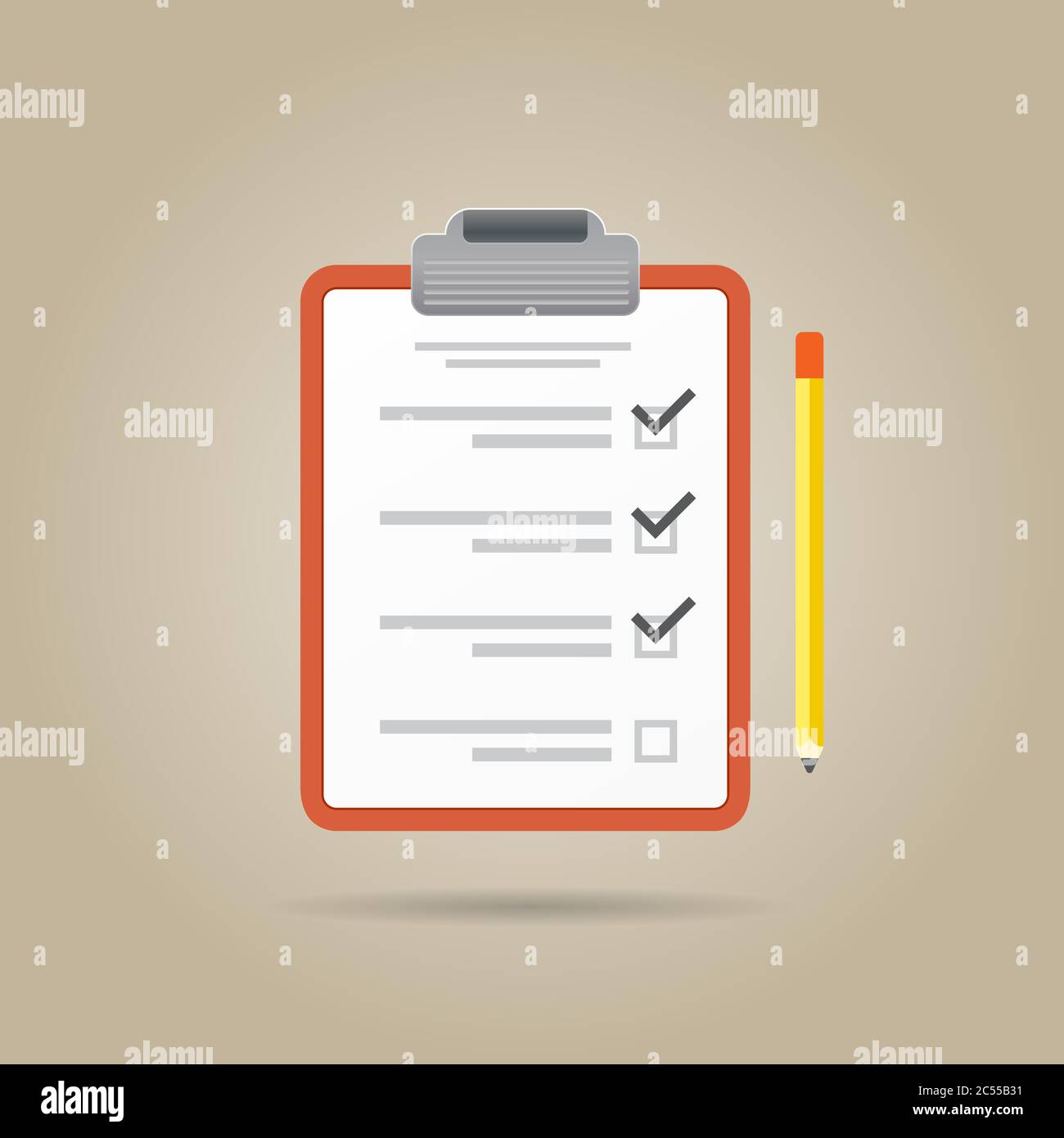 Vector To-Do List or Checklist Icon. Can be used as Logo. Stock Vector