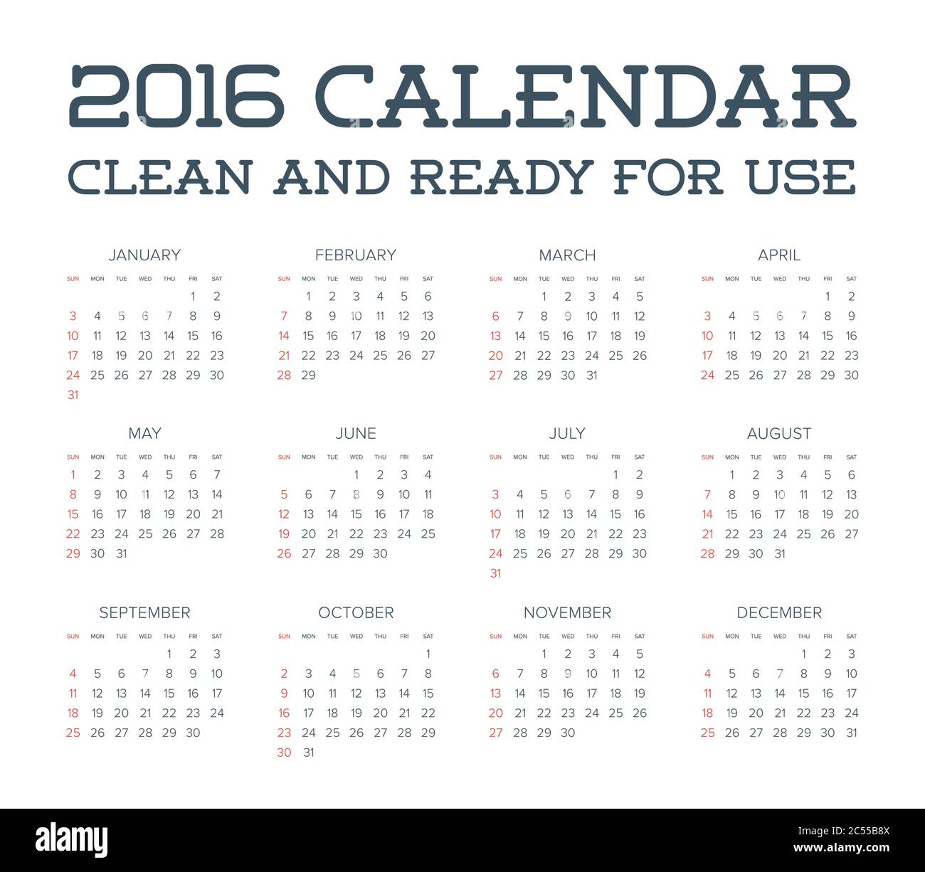 Calendar August 16 Stock Vector Images Page 3 Alamy