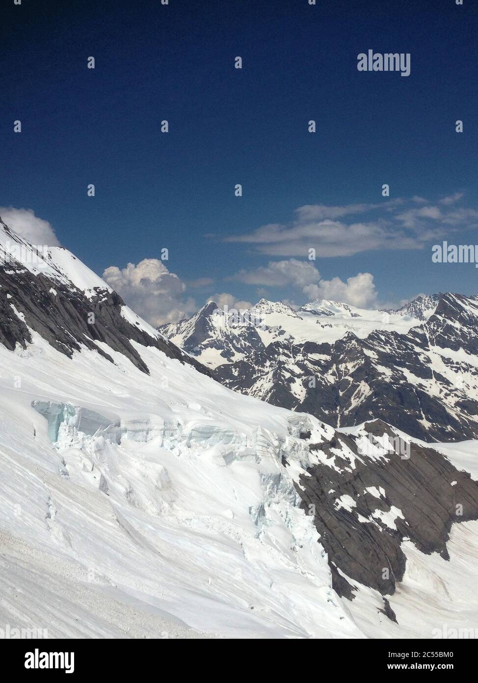 On top of the Jungfrau Joch in the center of Switzerland Stock Photo ...