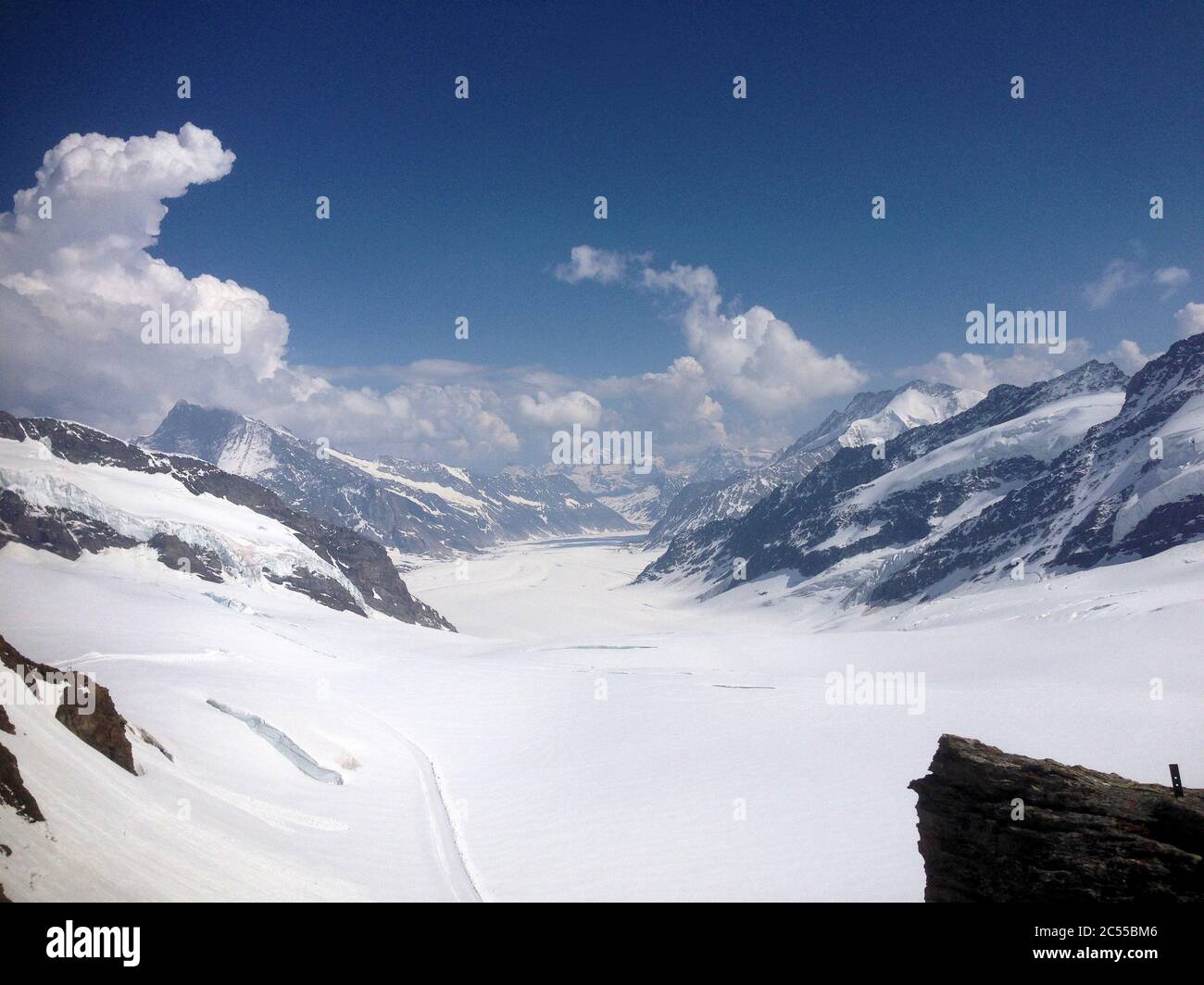 On top of the Jungfrau Joch in the center of Switzerland Stock Photo ...