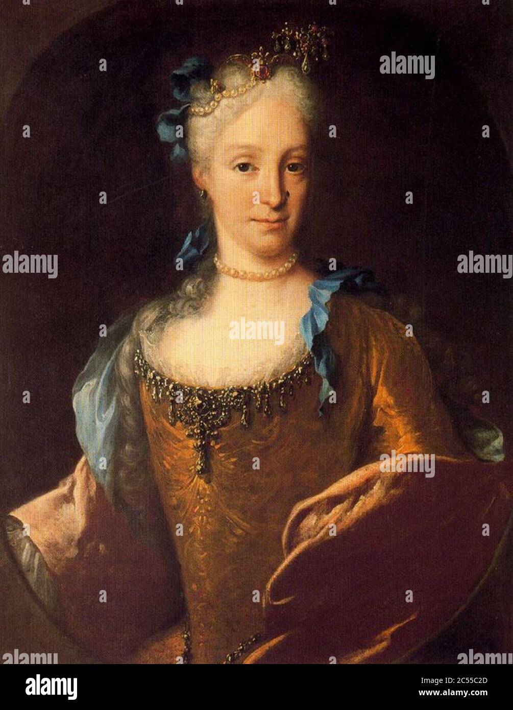 Isabel de Farnesio. Posterior a 1724. Óleo sobre lienzo. 81 x 63 cm. Colección particular. Madrid. Stock Photo