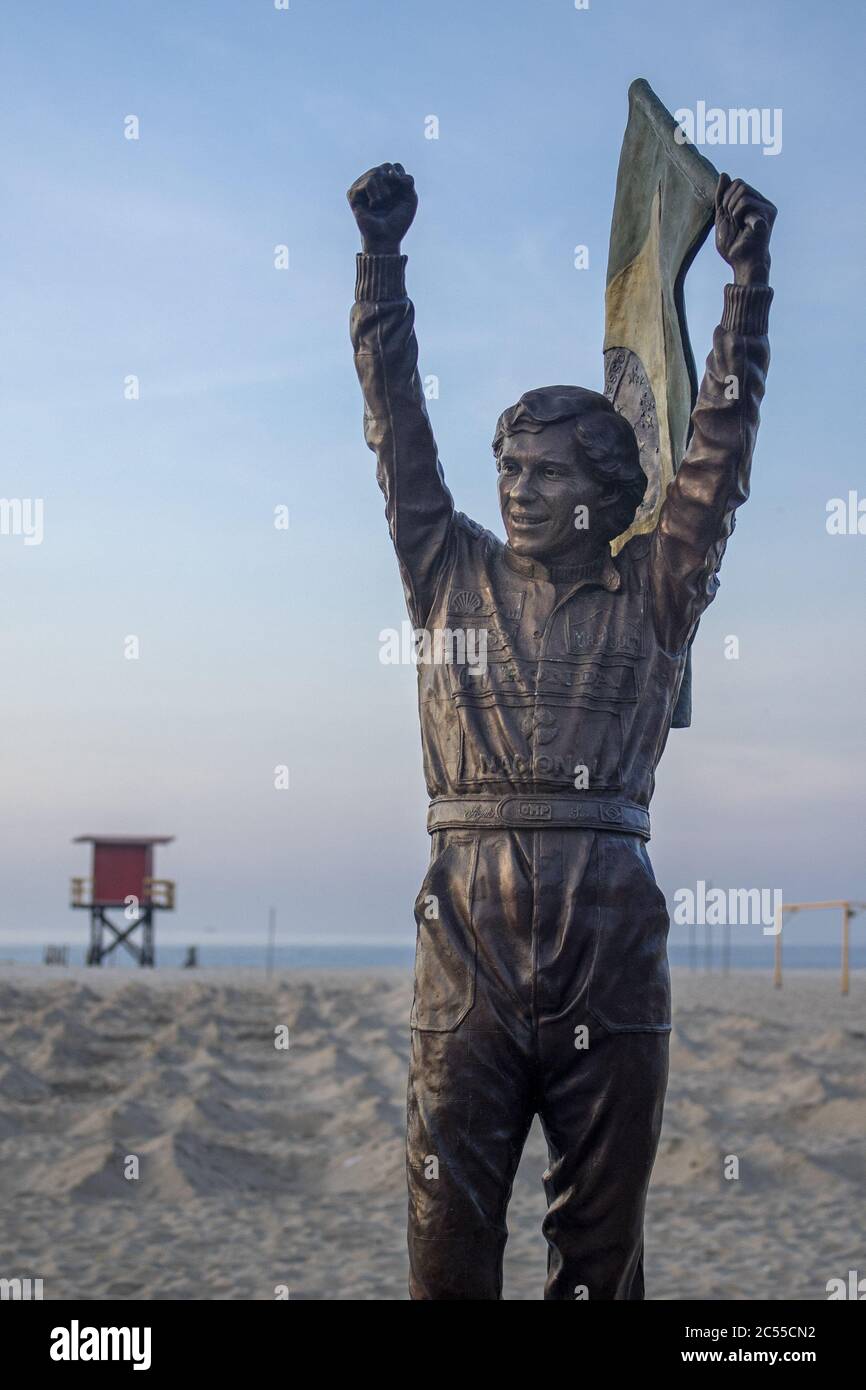 RIO DE JANEIRO, BRAZIL Jun 12, 2020 Statue of Ayrton Senna da Silva