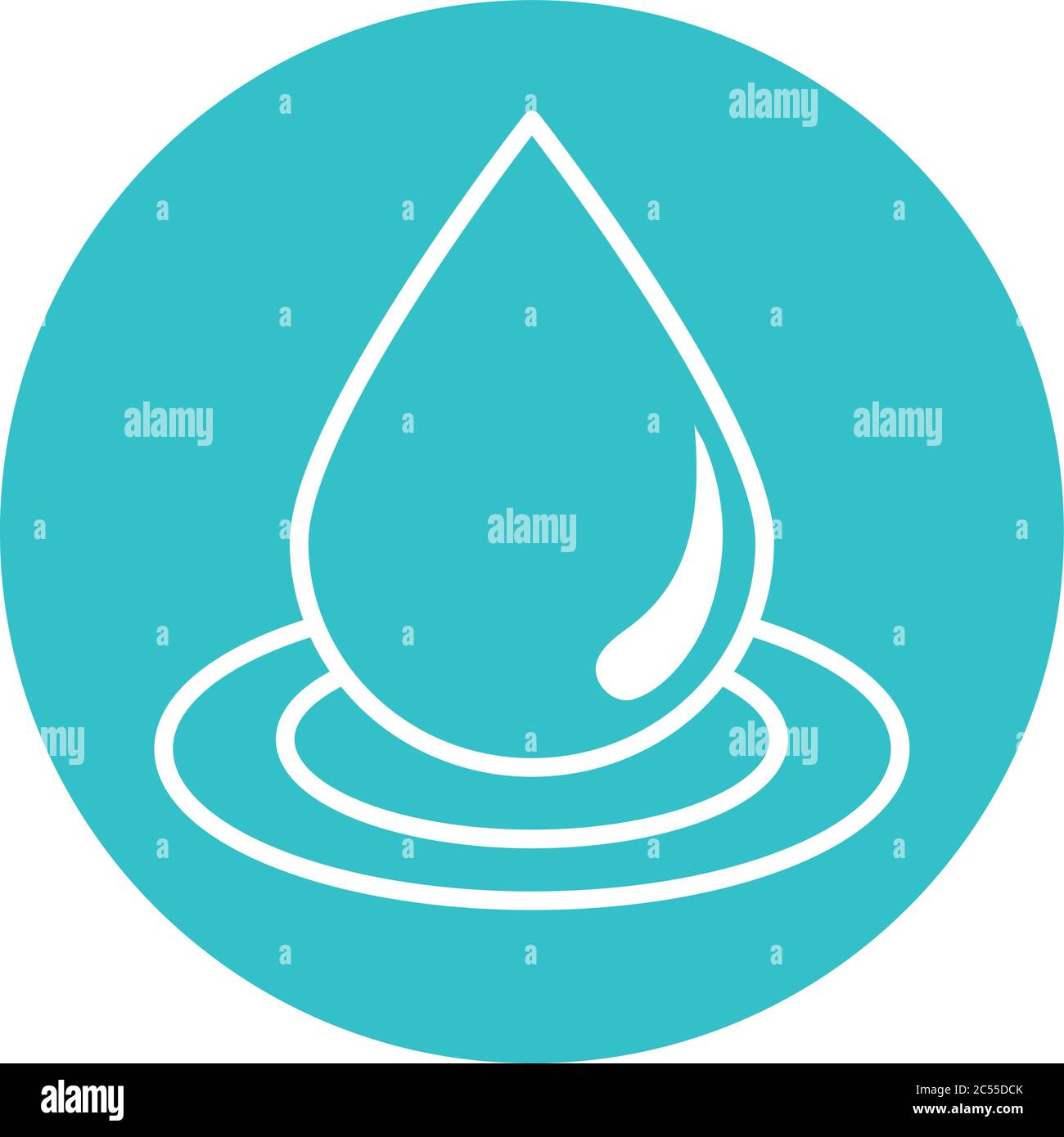 water drop wave nature liquid blue block style icon vector illustration ...