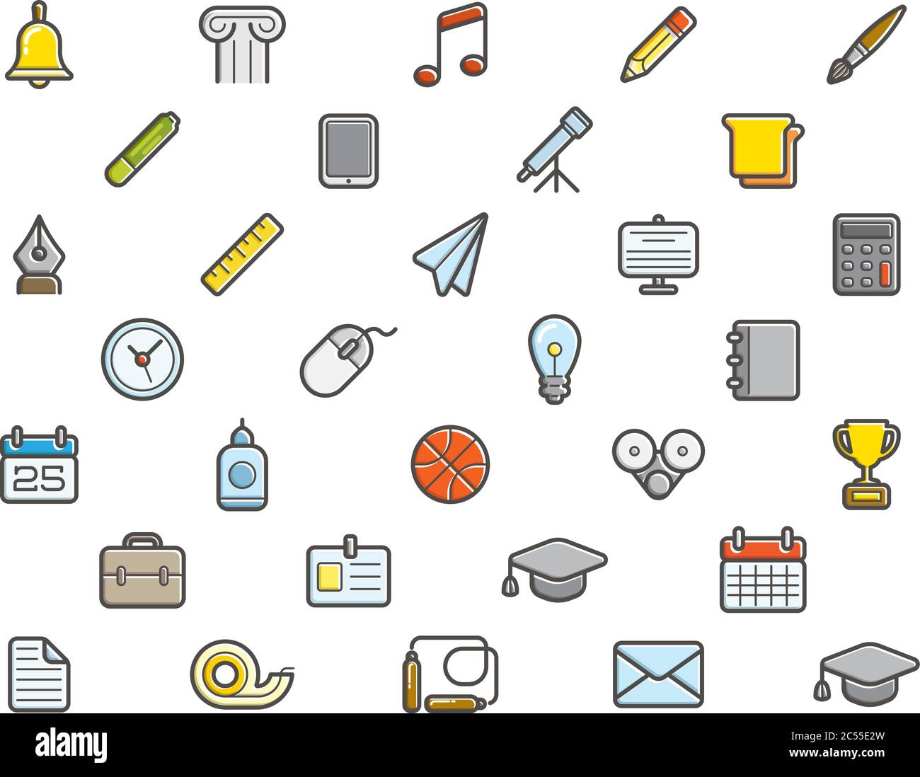Set of Vector Education Icons Illustration can be used as Logo or Icon in premium quality Stock Vector