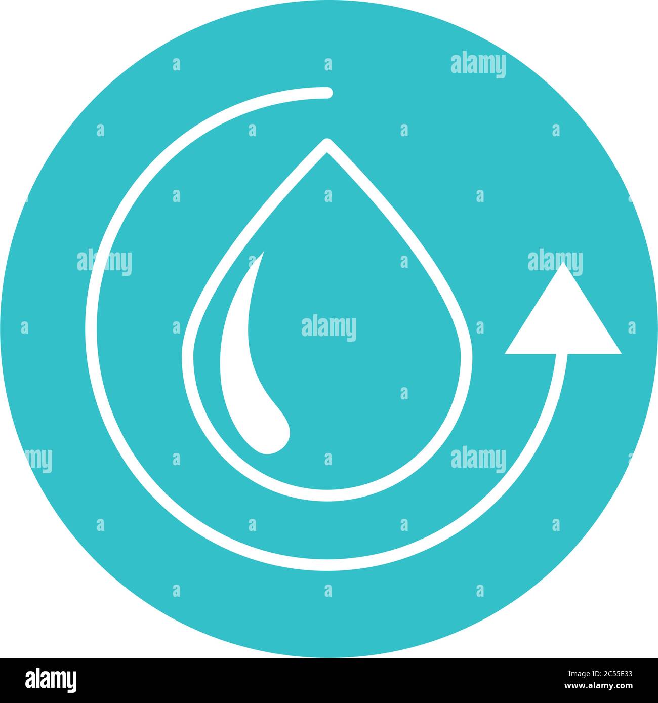 water drop cycle nature liquid blue block style icon vector ...