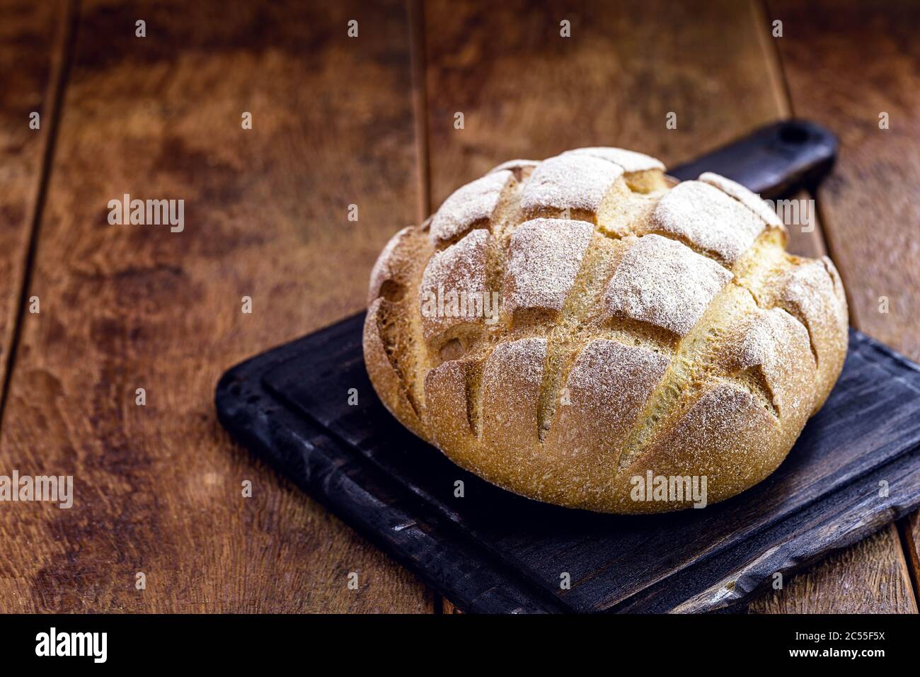 Broa is a type of corn and wheat bread traditionally made in Portugal