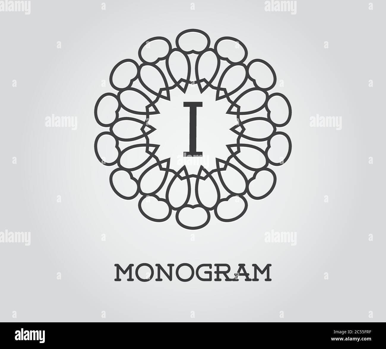 Monogram Design Template with Letter Vector Illustration Premium Elegant Quality Stock Vector