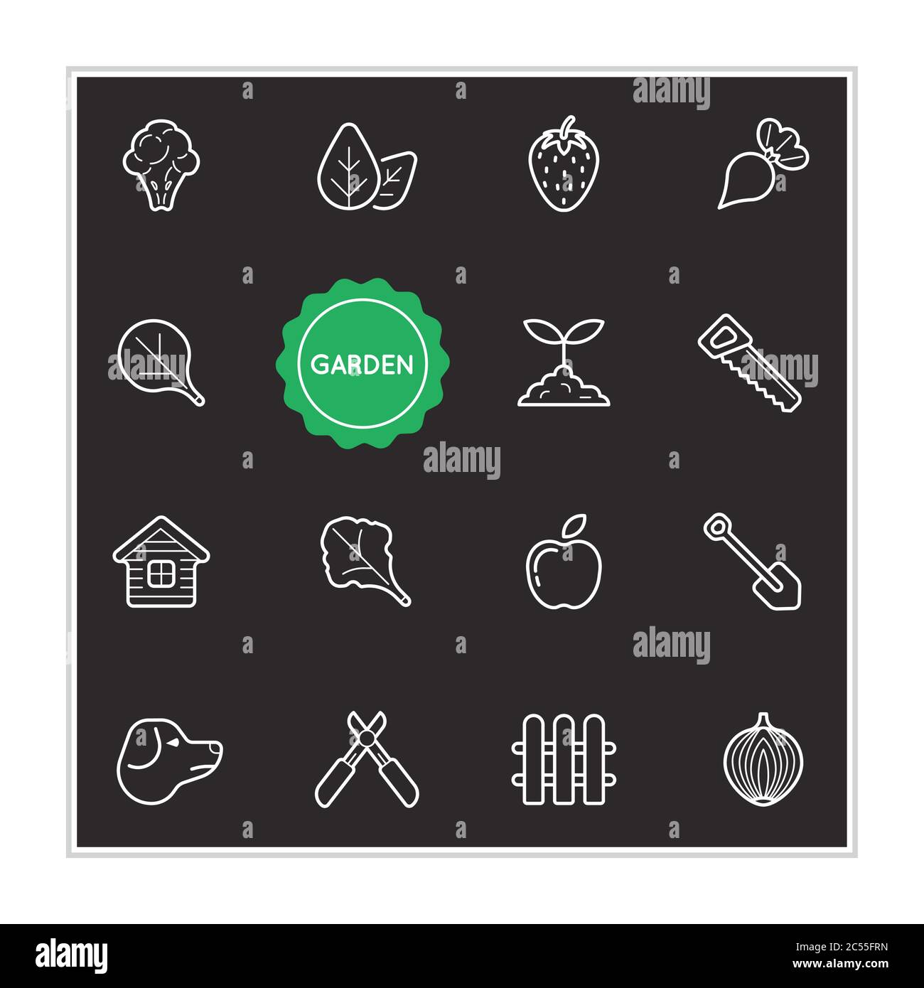 Set of Garden Vector Illustration Elements can be used as Logo or Icon ...