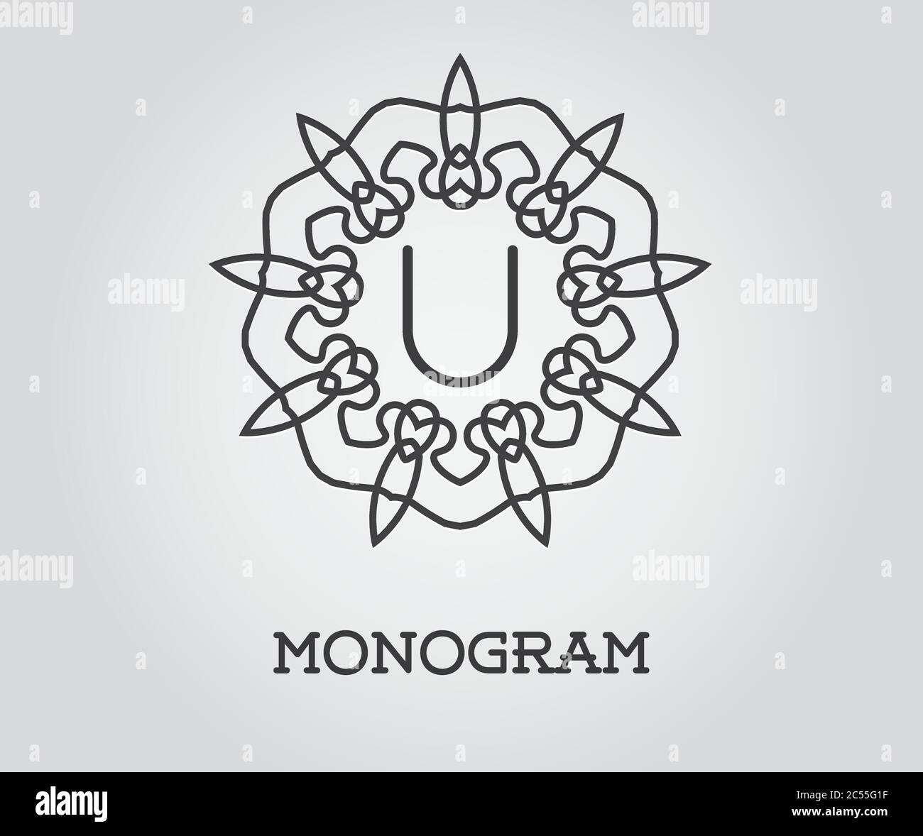 Monogram Design Template with Letter Vector Illustration Premium ...
