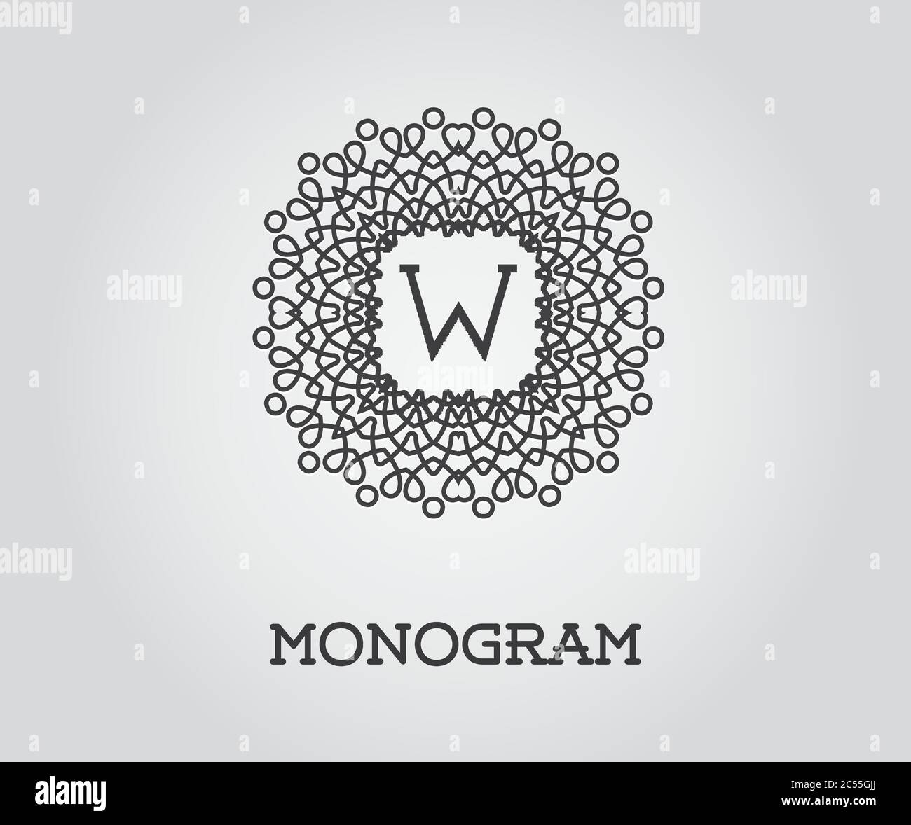 Monogram Design Template with Letter Vector Illustration Premium Elegant Quality Stock Vector