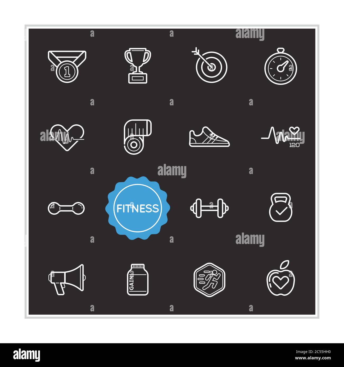 Set of Fitness Vector Illustration Elements can be used as Logo or Icon