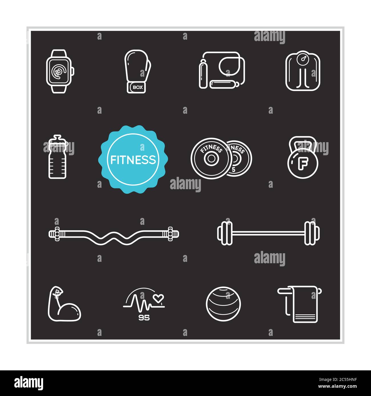 Set of Fitness Vector Illustration Elements can be used as Logo or Icon