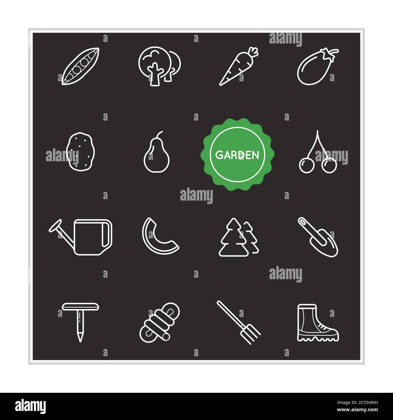 Set of Garden Vector Illustration Elements can be used as Logo or Icon ...