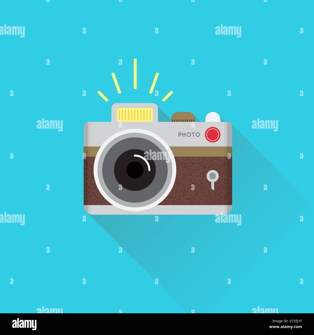 Retro camera in a Flat style. Vector Stock Vector Image & Art Alamy