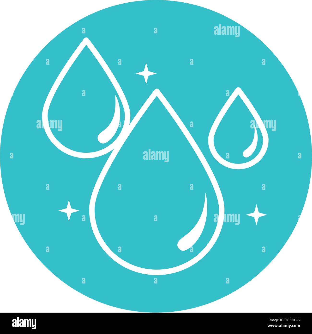 mineral drops water nature liquid blue block style icon vector ...