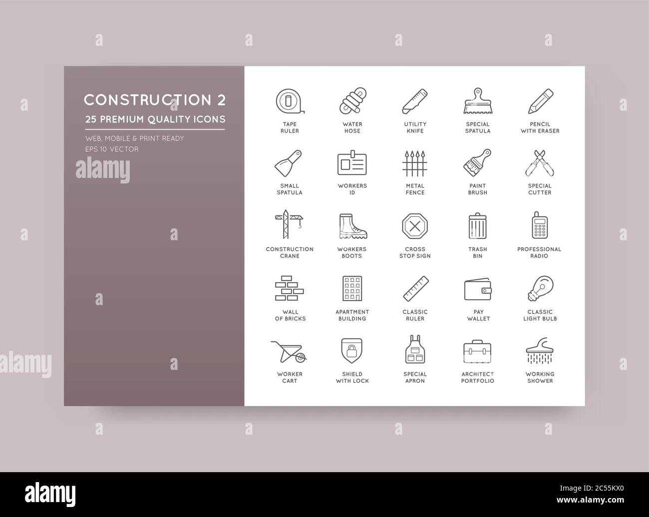 Set of Vector Construction Building Icons Home and Repair can be used ...