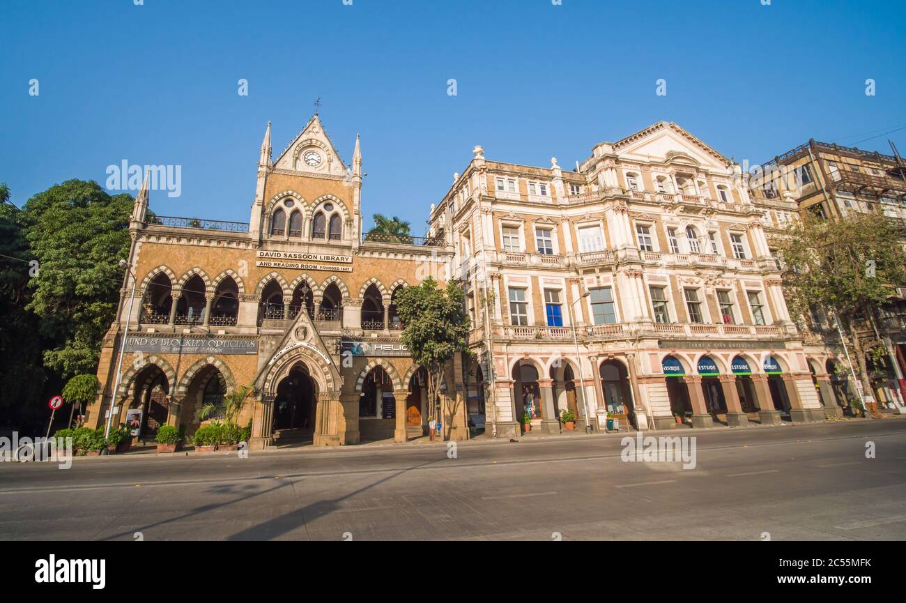 Mumbai, India - December 17, 2018: David Sasson Library, Old British colonial buildings in Mumbai. Stock Photo