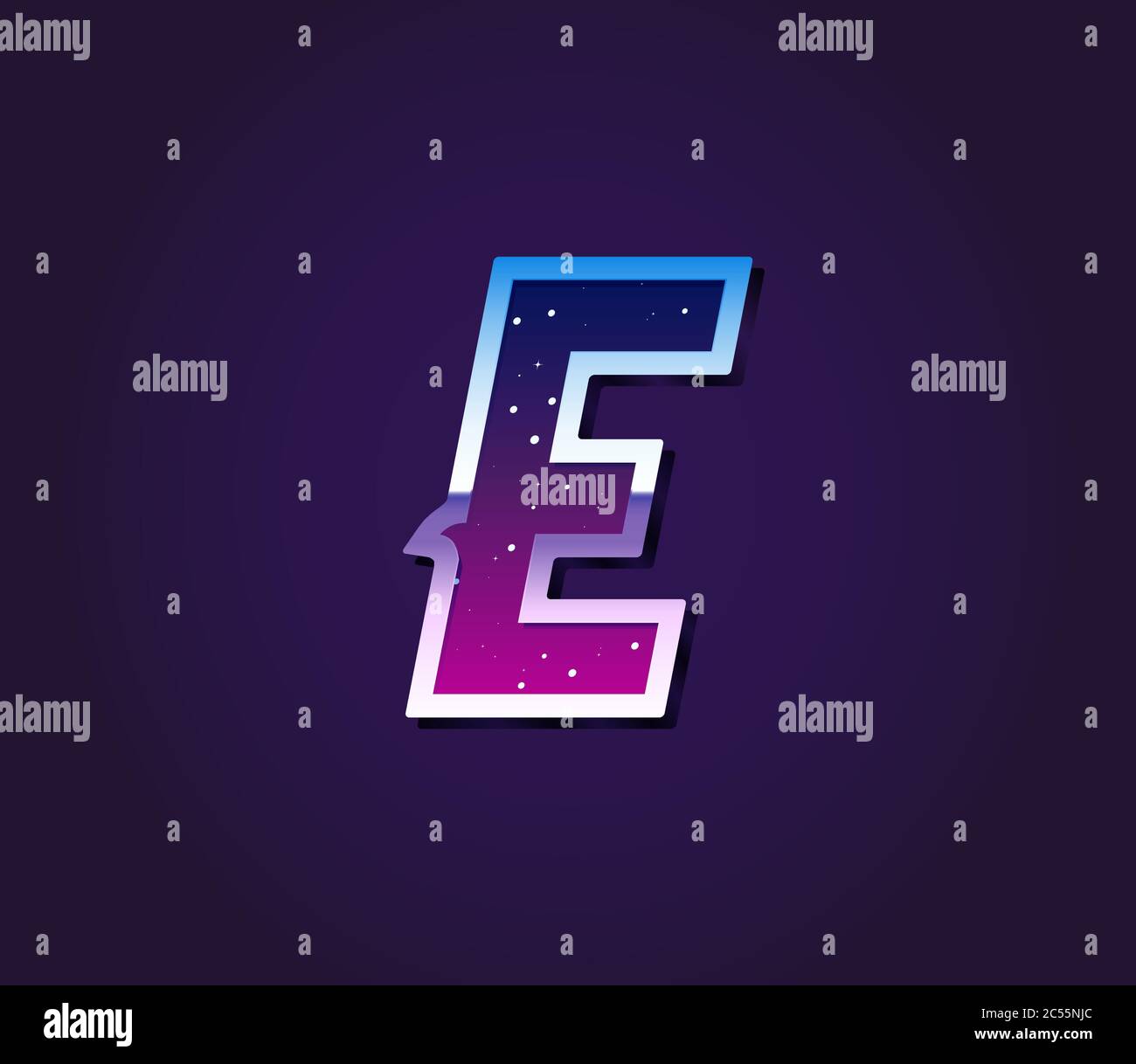 80s Style Retro Sci-Fi Universe Font Vector Stock Vector