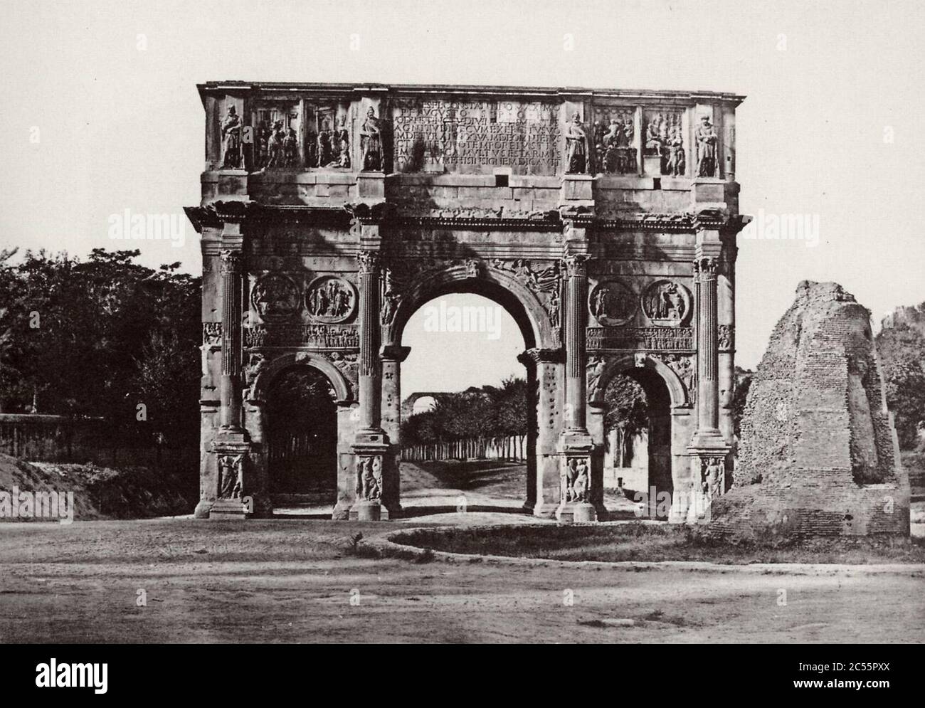 Italienischer Photograph um 1850-1855 - Der Konstantinsbogen und die ...