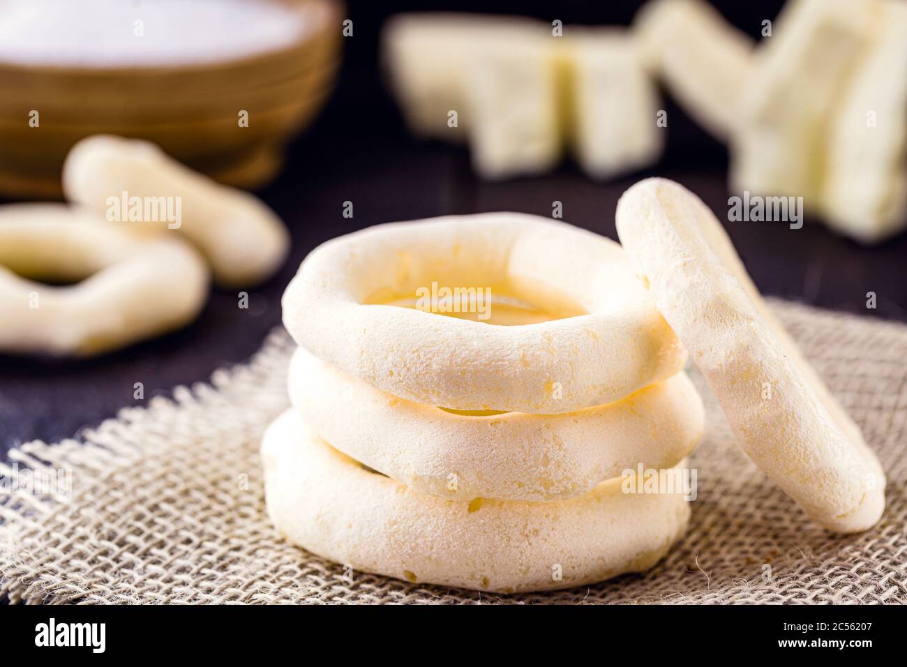 Brazilian starch biscuit, dry and crispy cassava flour biscuit. Typical