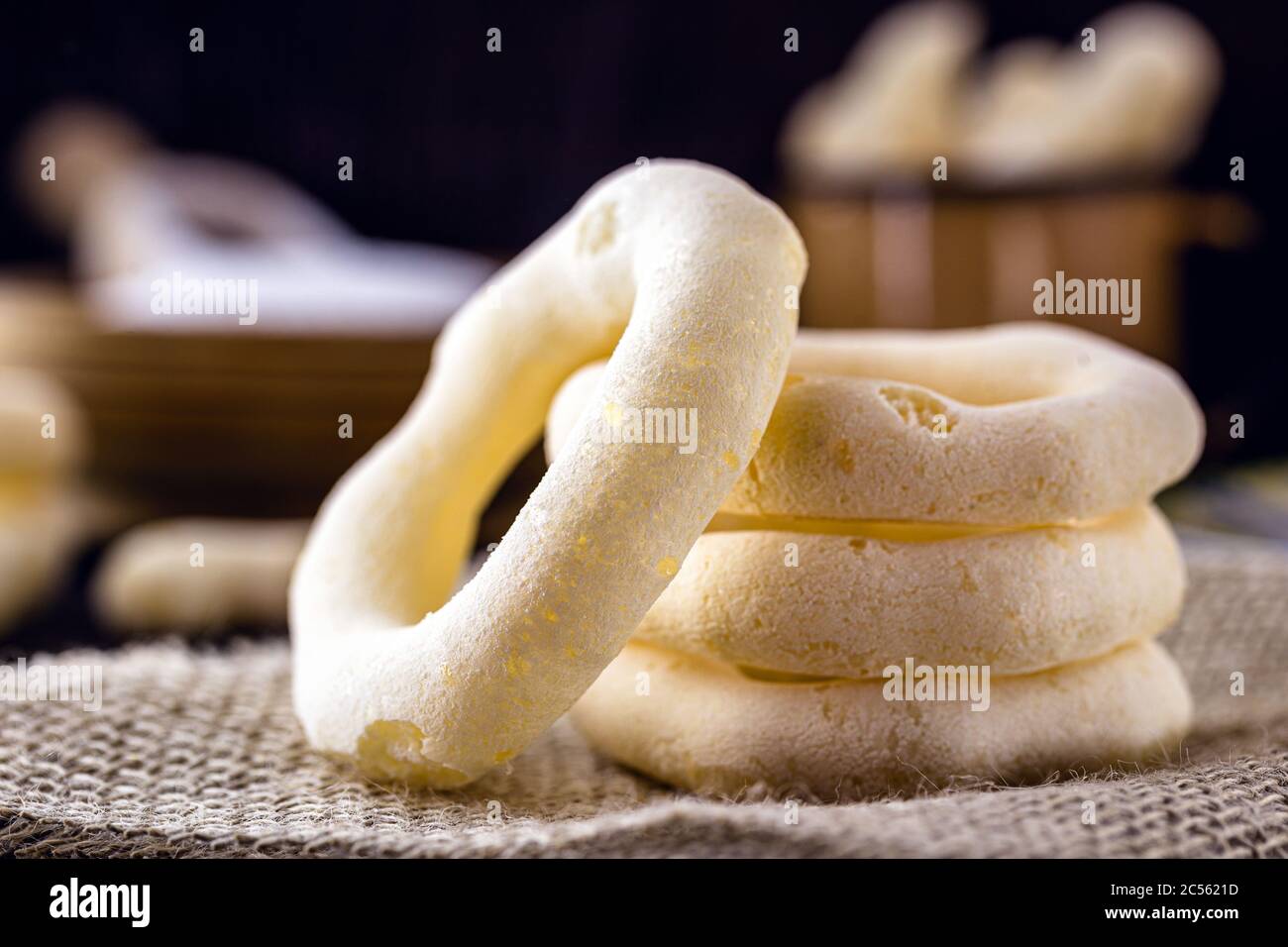 Brazilian starch biscuit, dry and crispy cassava flour biscuit. Typical