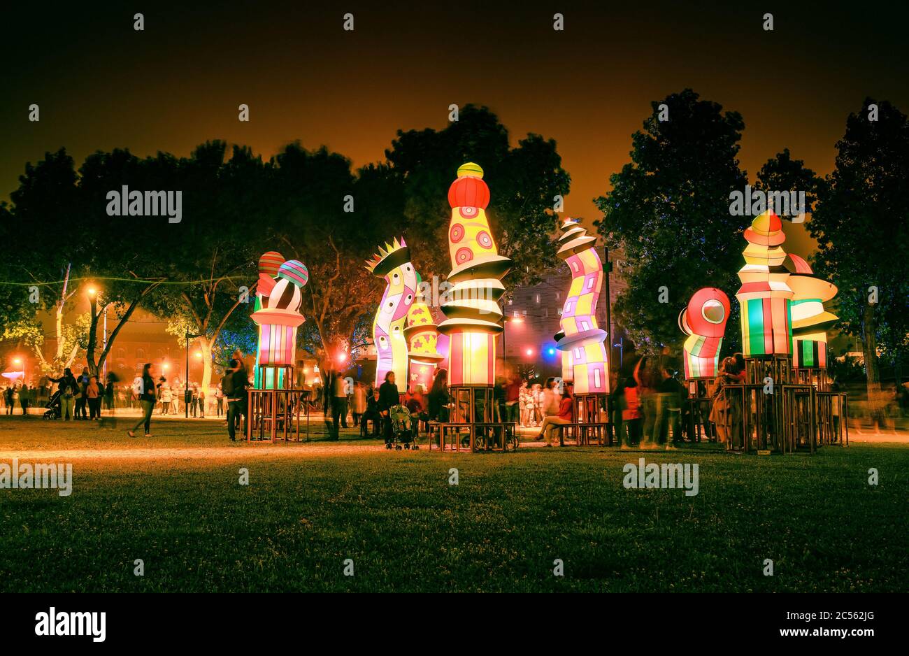 Aveiro, Portugal - July 19, 2019: Installation Billevesées l'estaminet, by Picto facto, during the Festival dos Canais in Aveiro, Portugal. Stock Photo