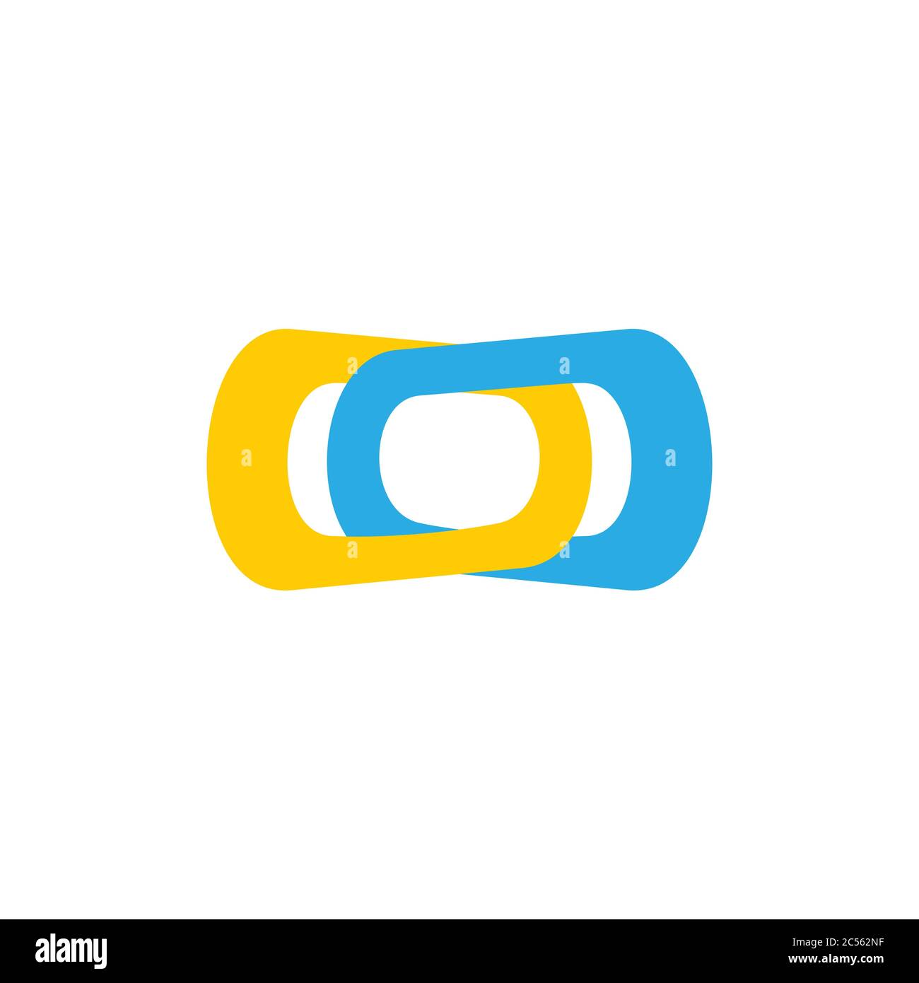 linked chain colorful overlap design logo vector Stock Vector