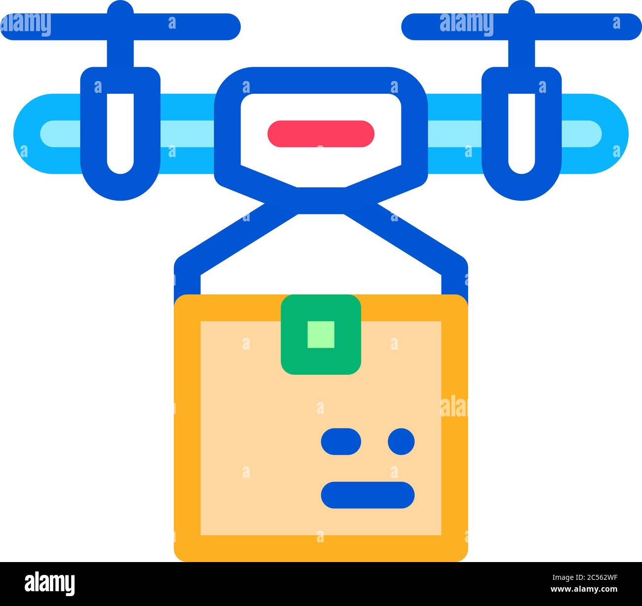 drone box delivering icon vector outline illustration Stock Vector ...