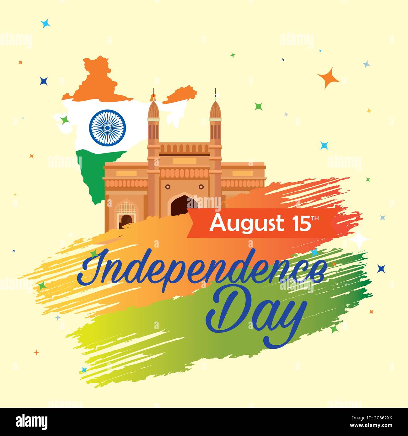 indian happy independence day, celebration 15 august, with gateway ...