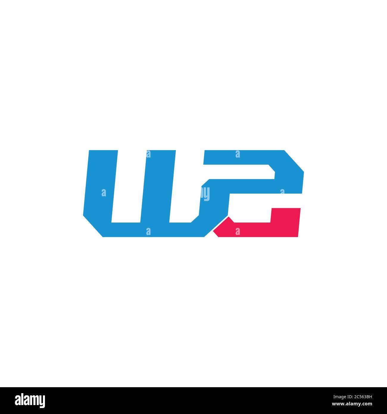 letter wz simple geometric logo vector Stock Vector