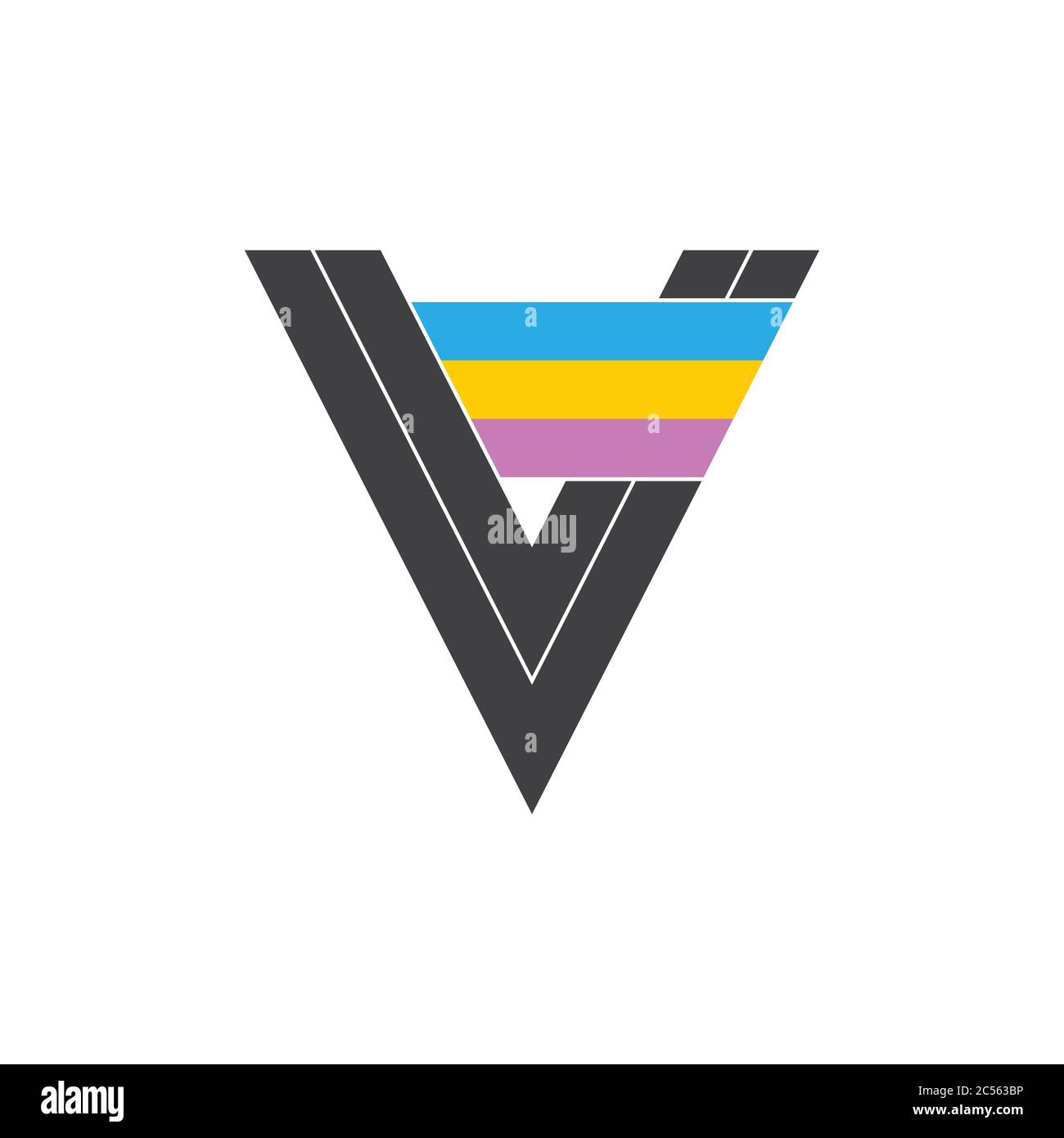 Isolated v flag Stock Vector Images - Alamy