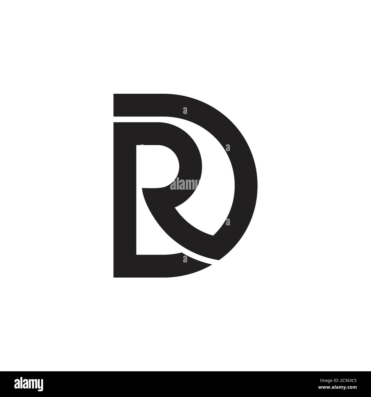 Letter rd simple geometric line logo vector stock vector image art