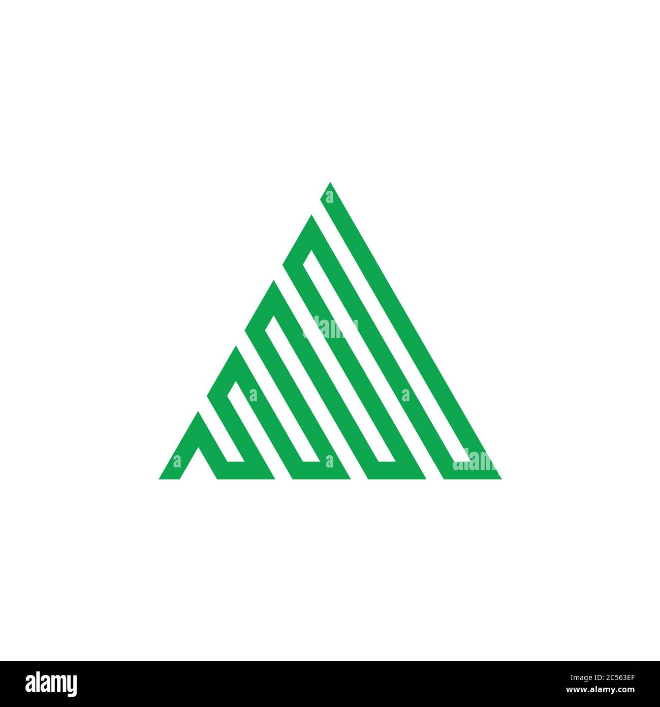 triangle stripes green mountain symbol logo vector Stock Vector