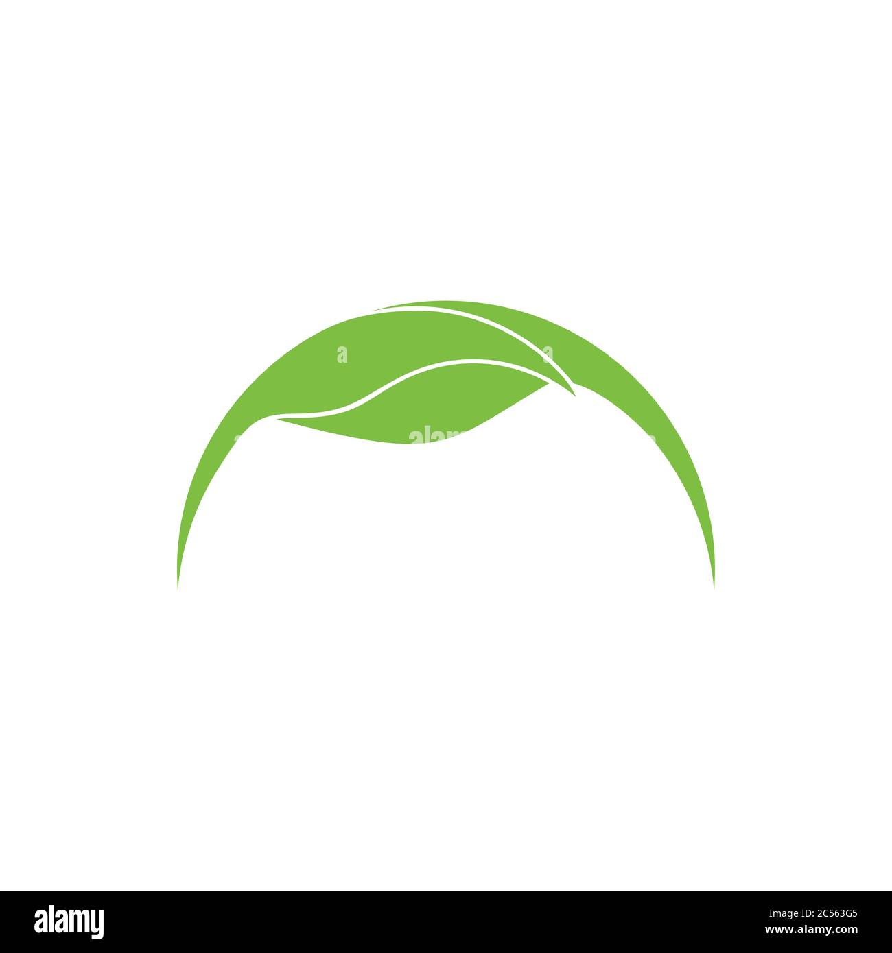 linked green leaf global abstract natural logo vector Stock Vector