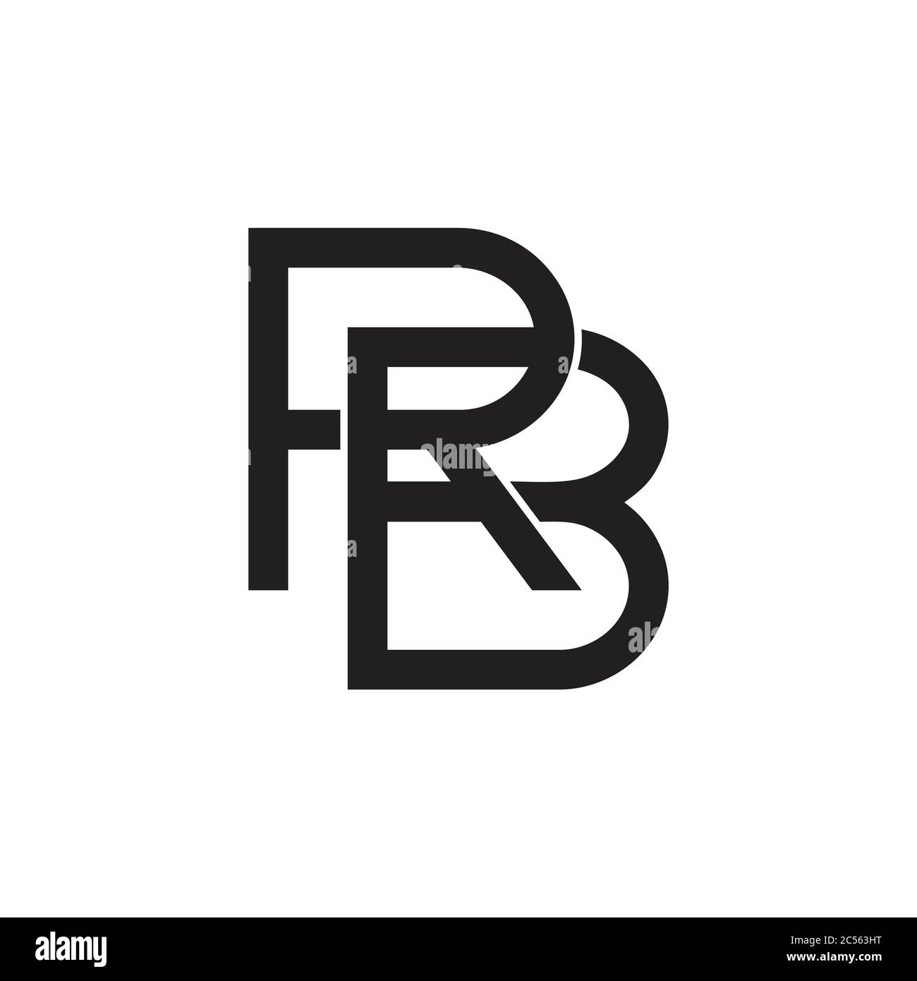 letters rb linked logo vector Stock Vector