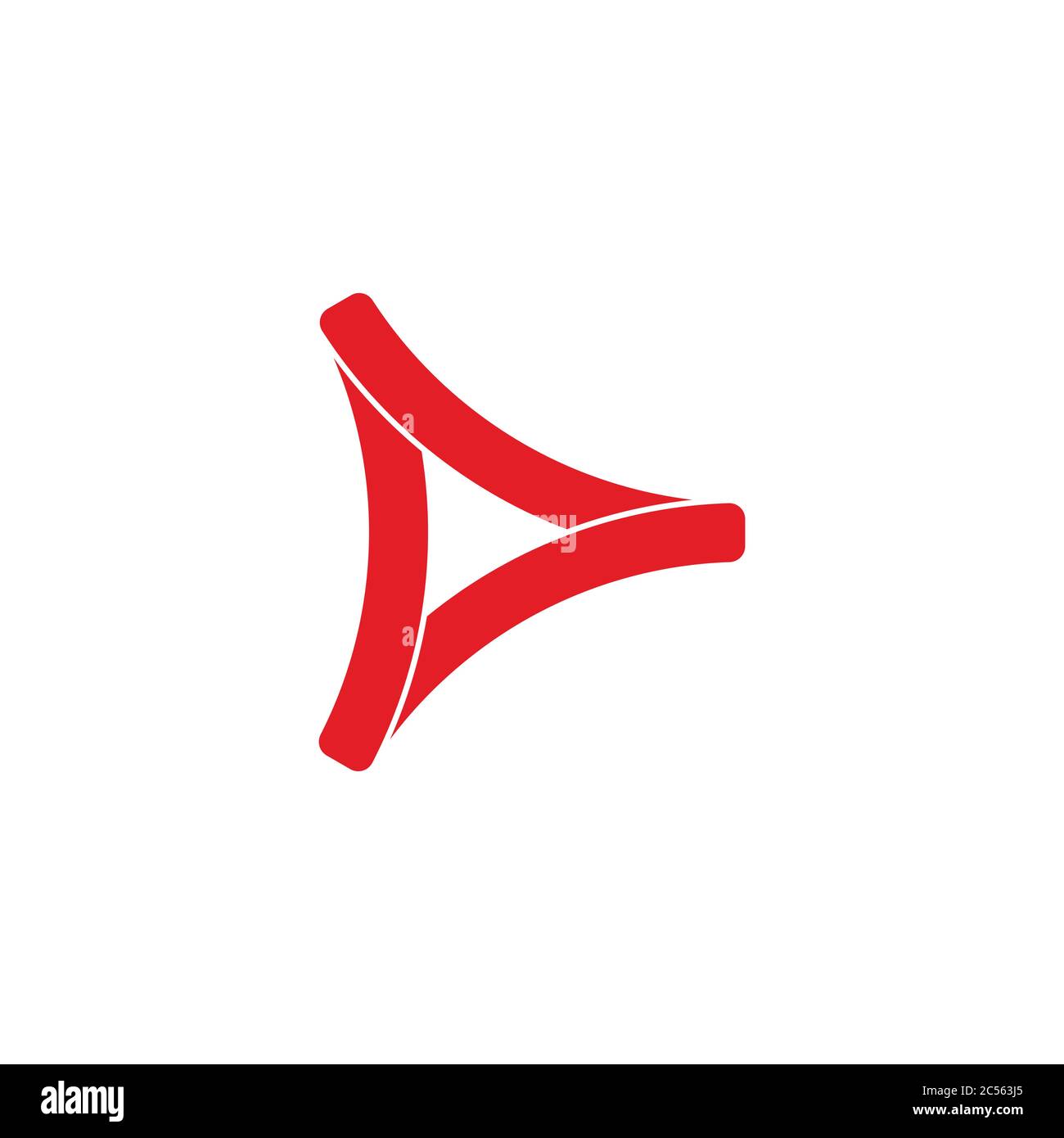 abstract letter d triangle 3d flat design symbol vector Stock Vector