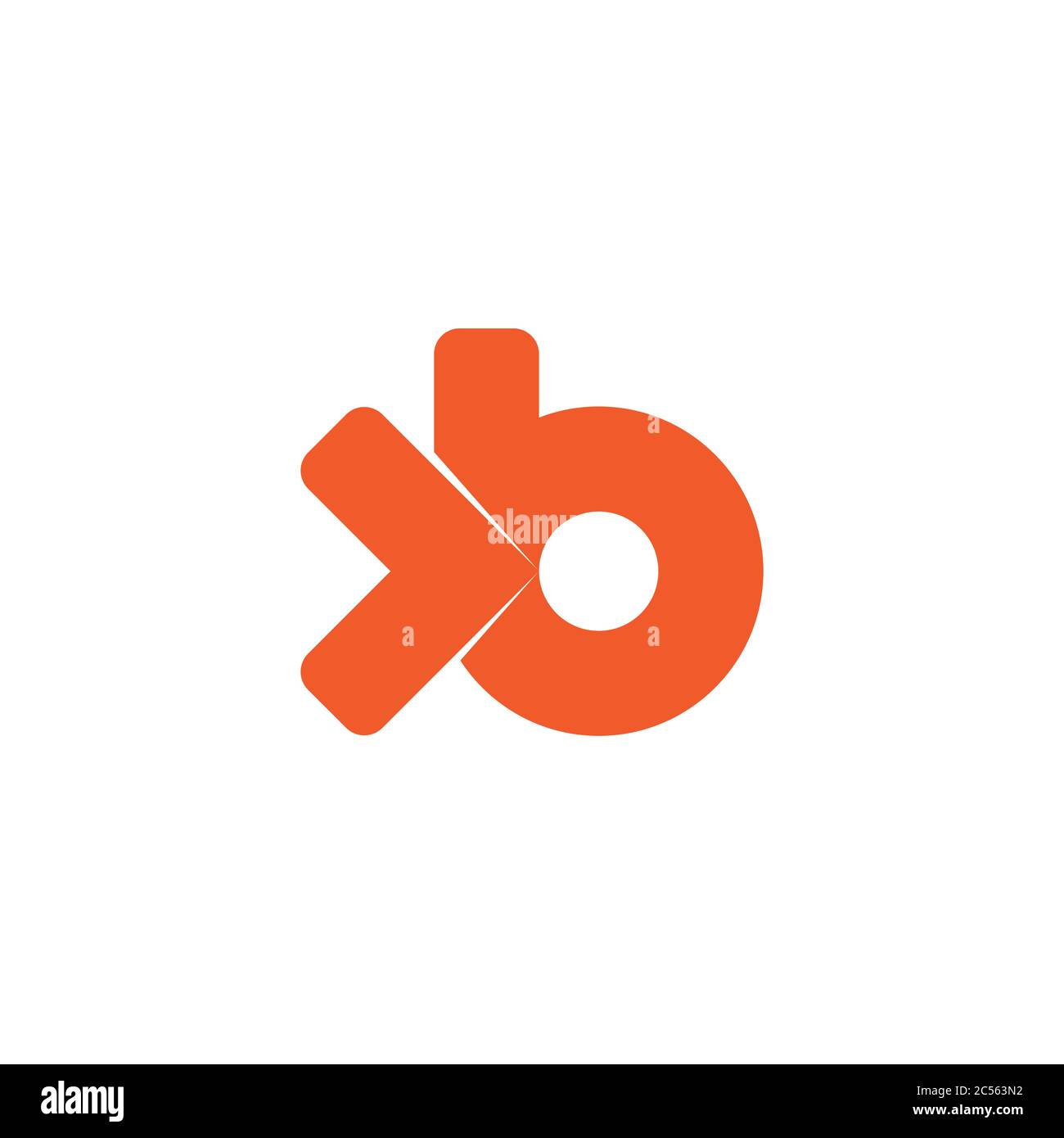 letter b arrow motion simple target symbol geometric design vector Stock Vector