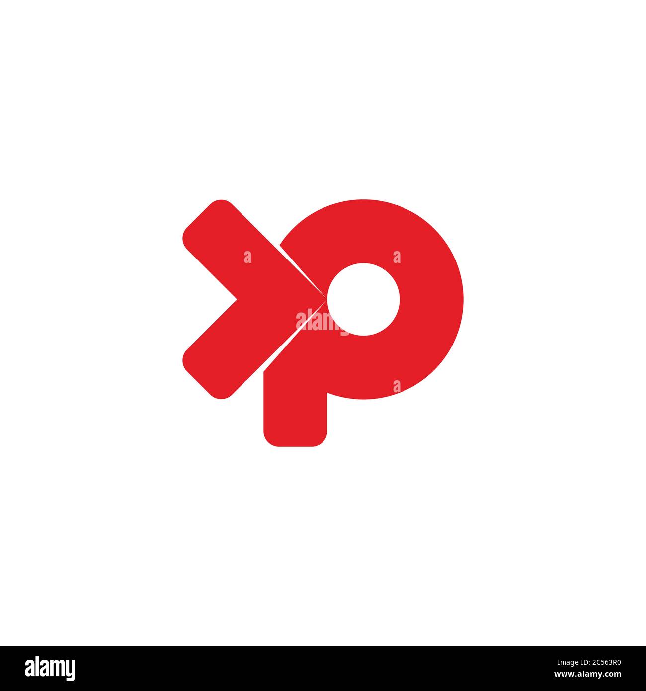 letter p arrow motion simple target symbol geometric design vector Stock Vector