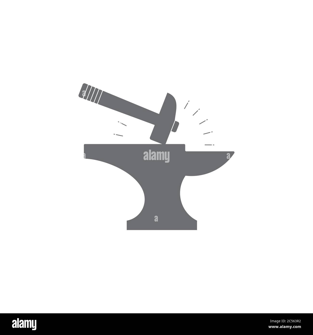 hammer iron silhouette simple symbol vector Stock Vector