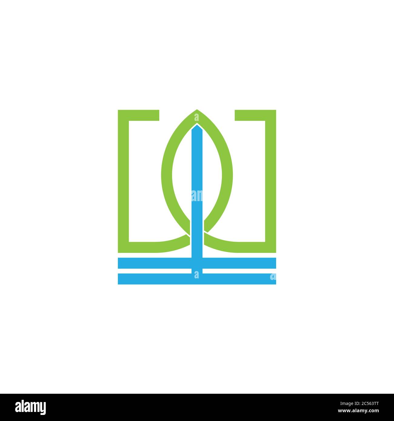 abstract letter w leaf water geometric line design vector Stock Vector ...