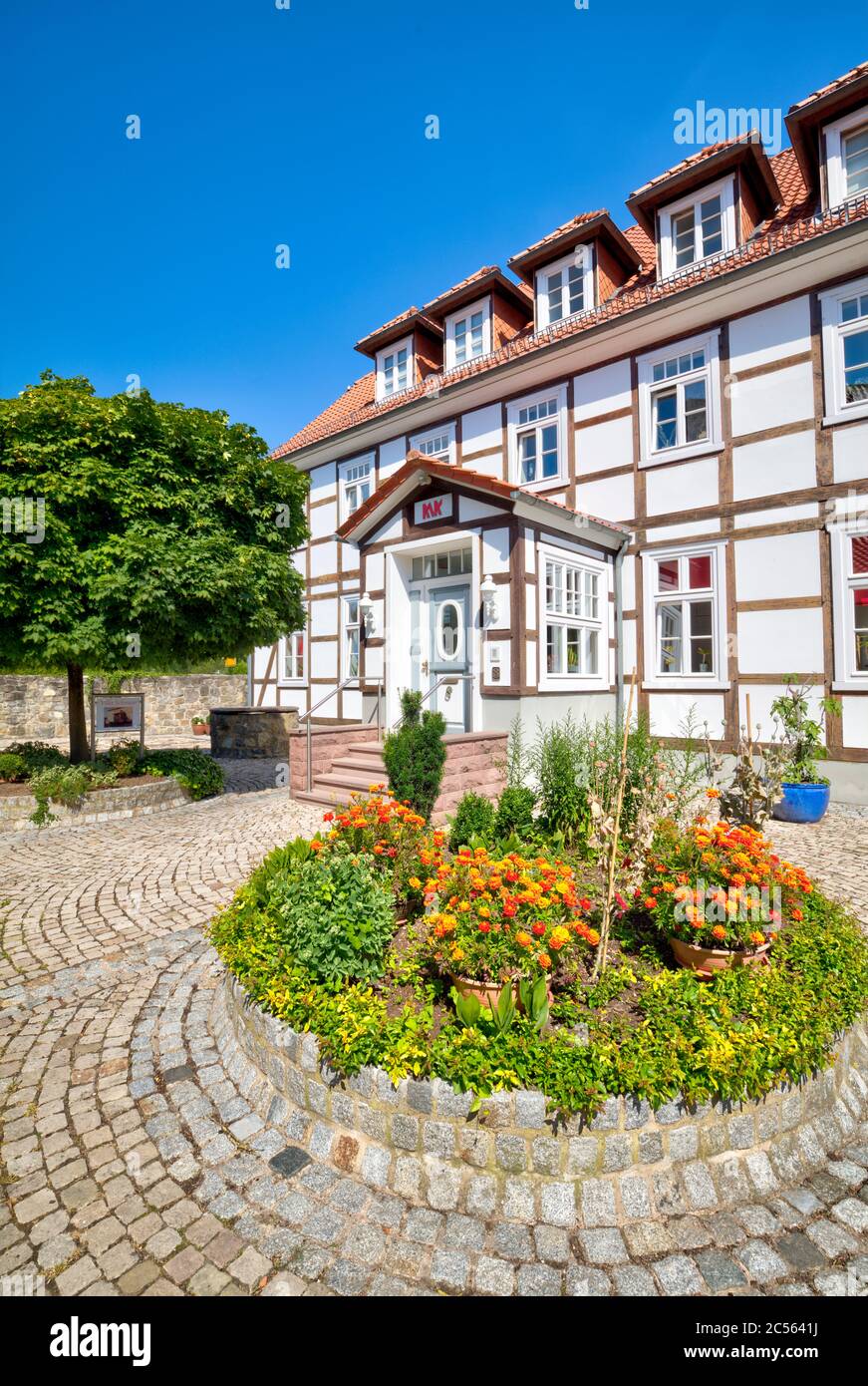 Villa Schwaar, house, House facades, Half-timbered house, Lügde, Weserbergland, North Rhine-Westphalia, Germany, Europe Stock Photo