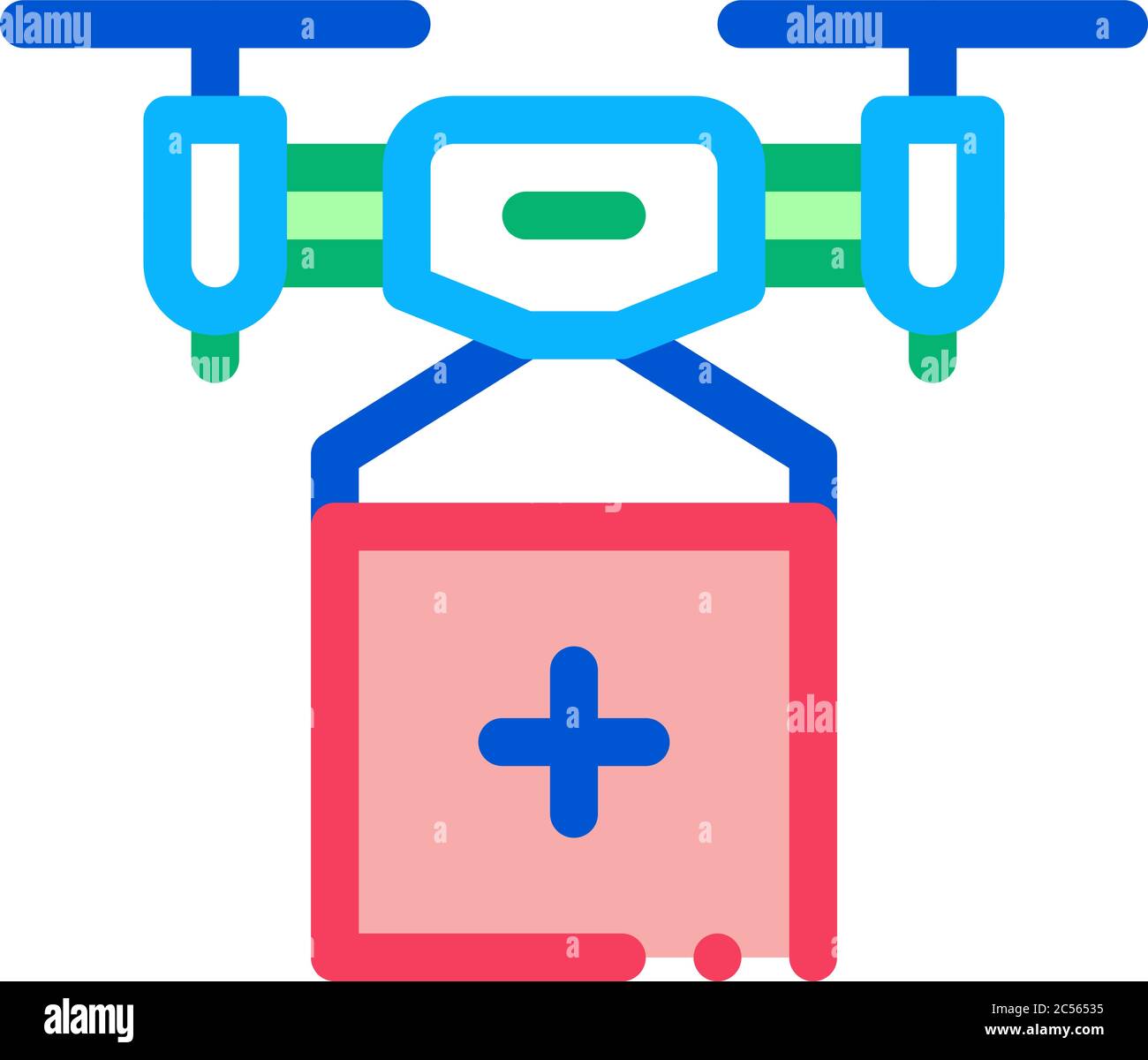 drone delivery icon vector outline illustration Stock Vector Image ...
