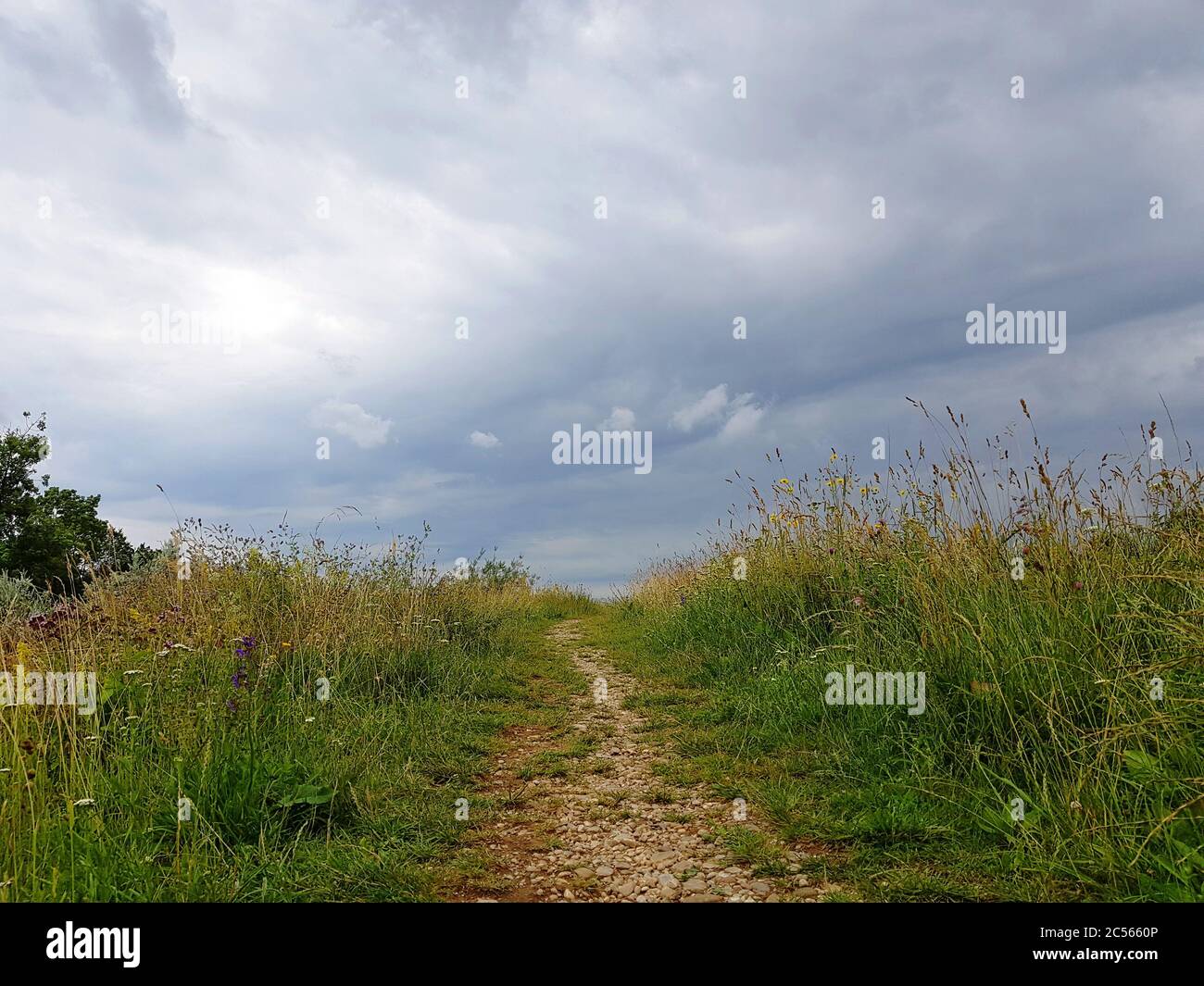 Stormy skies over road hi-res stock photography and images - Alamy