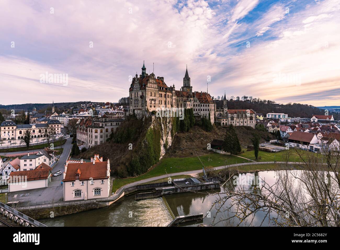Sigmaringen Castle, Prince of Hohenzollern, Danube, Sigmaringen, Baden-Wuerttemberg, Germany, Europe Stock Photo