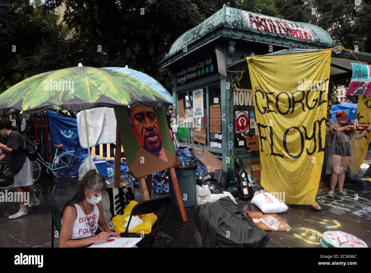NEW YORK, NEW YORK JUNE 30, 2020 Occupy City Hall protest at New York