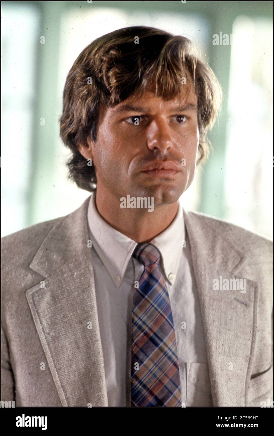 Actor Harry Hamlin acting in the movie Laguna Heat, 1986 Stock Photo