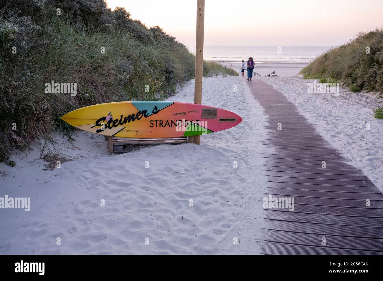 Germany, Lower Saxony, East Frisia, Juist, beach crossing to Steimers Strandbar. Stock Photo