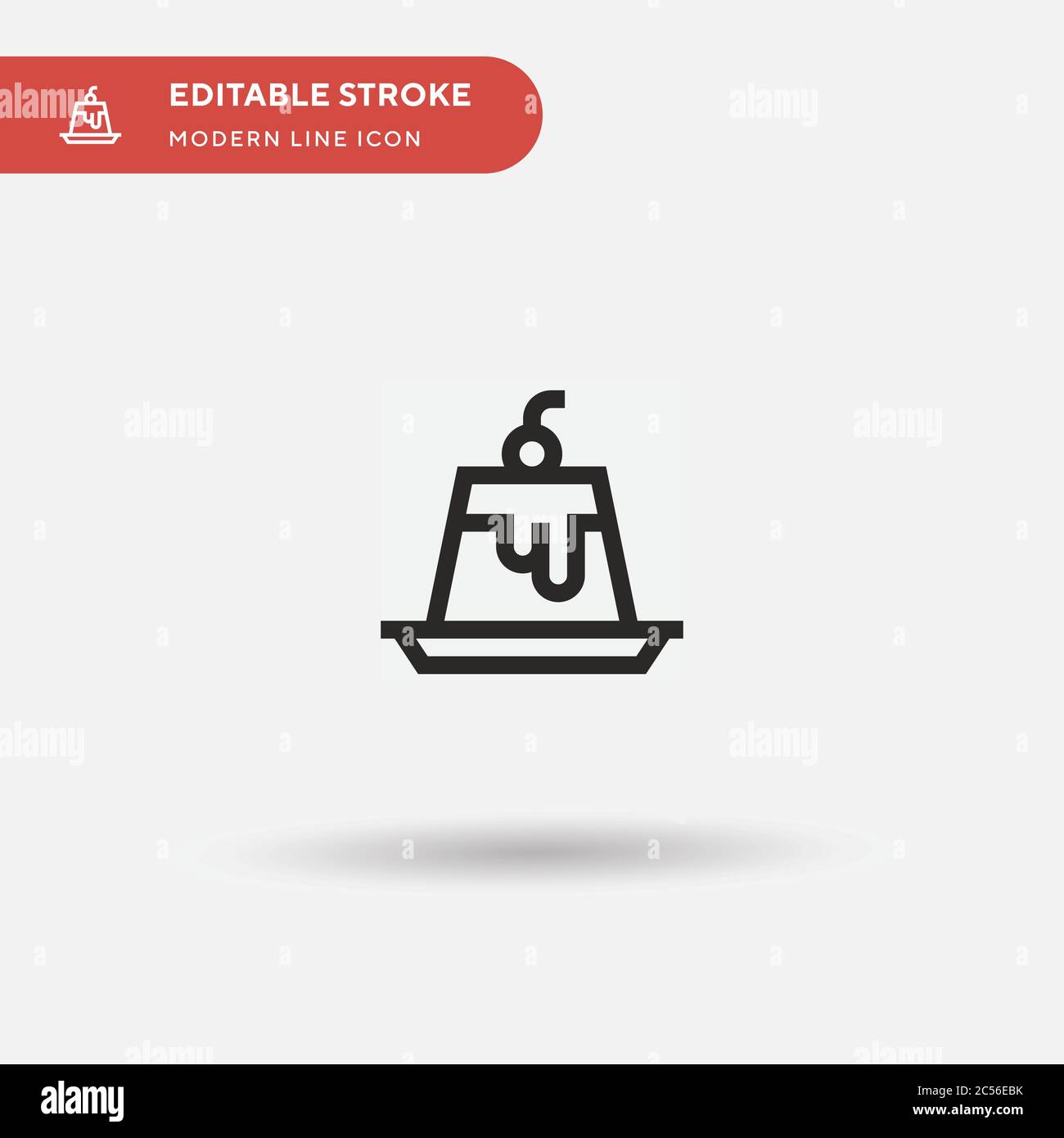 Pudding Simple vector icon. Illustration symbol design template for web mobile UI element. Perfect color modern pictogram on editable stroke. Pudding icons for your business project Stock Vector